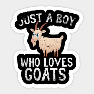 Just A Boy Who Loves Goats Sticker